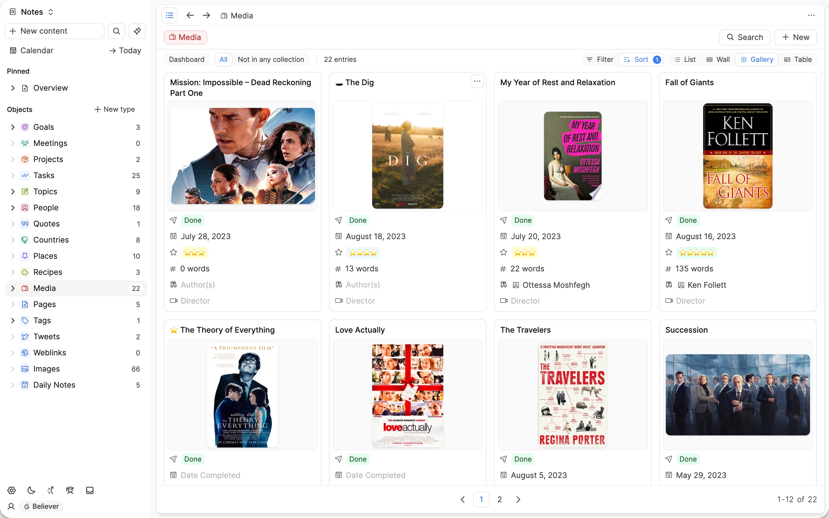 Gallery view with small card customization